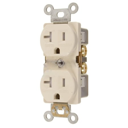 20 AMP Rectangle Ivory Electrical Receptacle Plastic-Aluminum